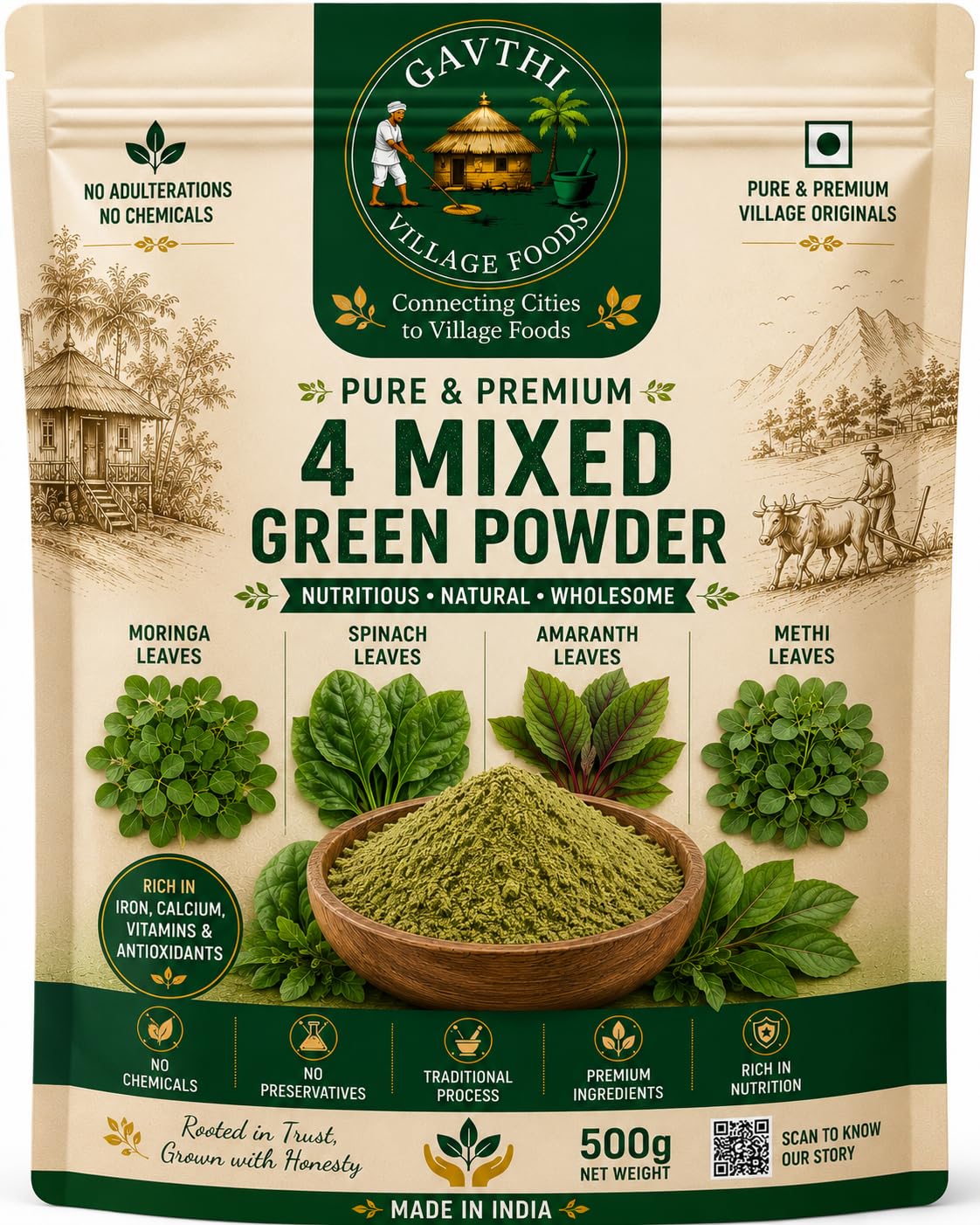 Moringa Spinach Amaranth Leaves Powder | 250g-image-36