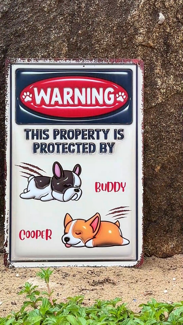 Amazon.com: PAWSIONATE Property Is Protected By Dogs Personalized