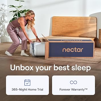 Nectar Luxe 14 Hybrid Mattress, Full, Medium Soft, 1-Year Trial