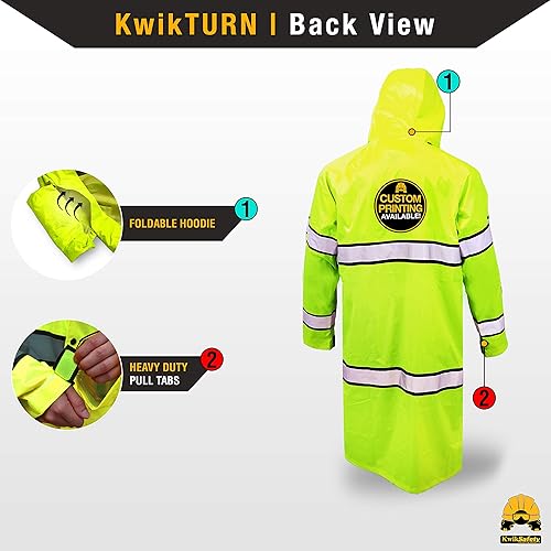 Miniatura 2 de KwikSafety - Charlotte, NC - Chaqueta de lluvia TORRENT de alta visibilidad y baberos de lluvia RIVER OTTER Clase 3 Cumple con ANSI OSHA