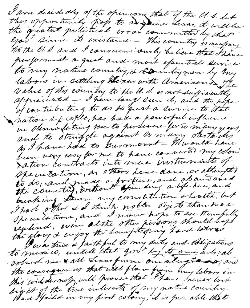 Texas Letter 1836 Nletter To Andrew Jackson Donelson Written By Stephen F Austin At Columbia Texas 14 October 1836 In Which Austin Offers Texas To The United States Poster Print by (24 x 36)