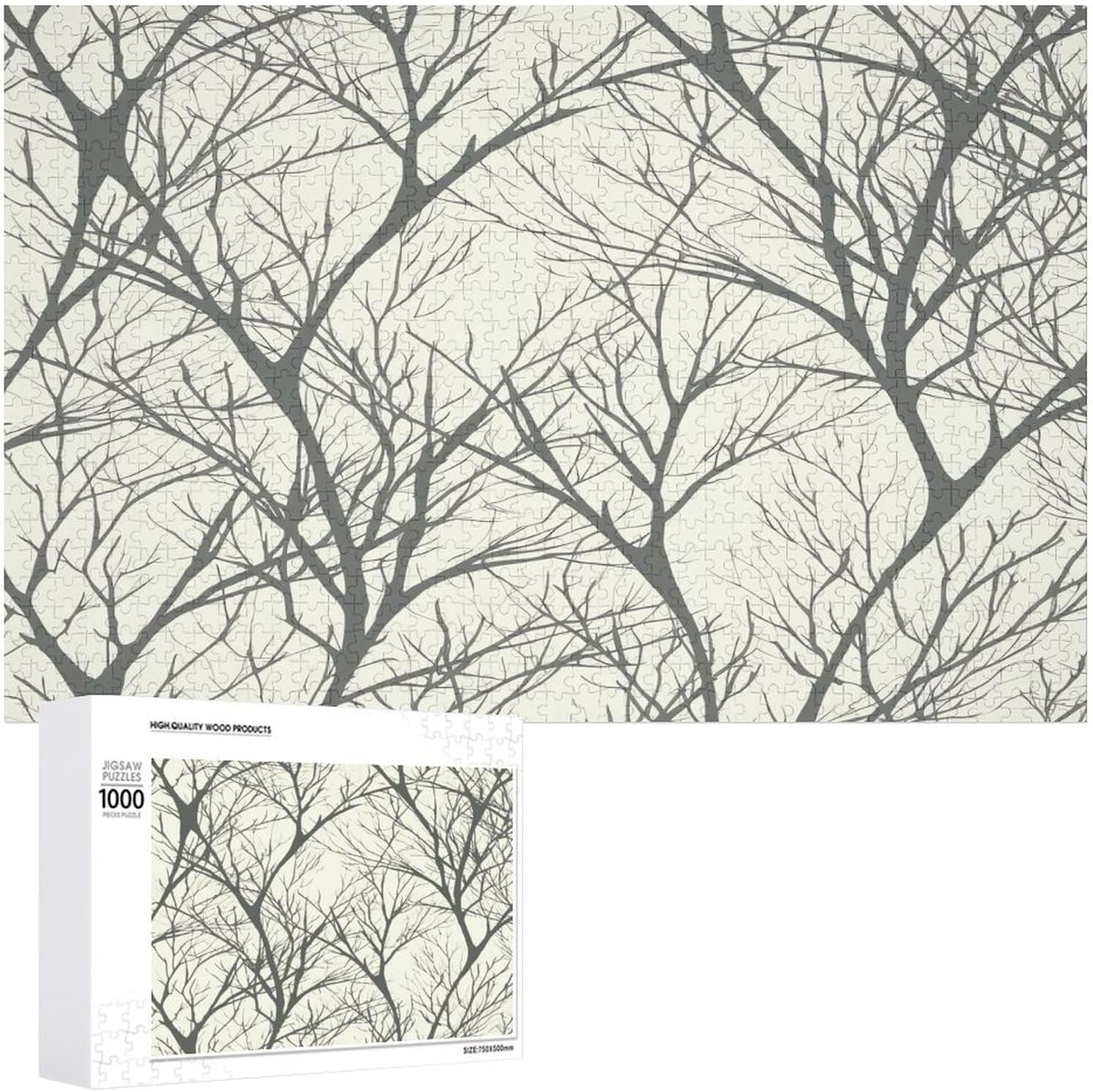 Wooden Puzzle for Adults, Suitable for Home Use, Tree Branch Printed, Perfect Match