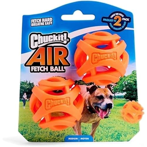 Chuckit! Air Fetch Ball Dog Toy, Medium 2.5in, 2 Pack