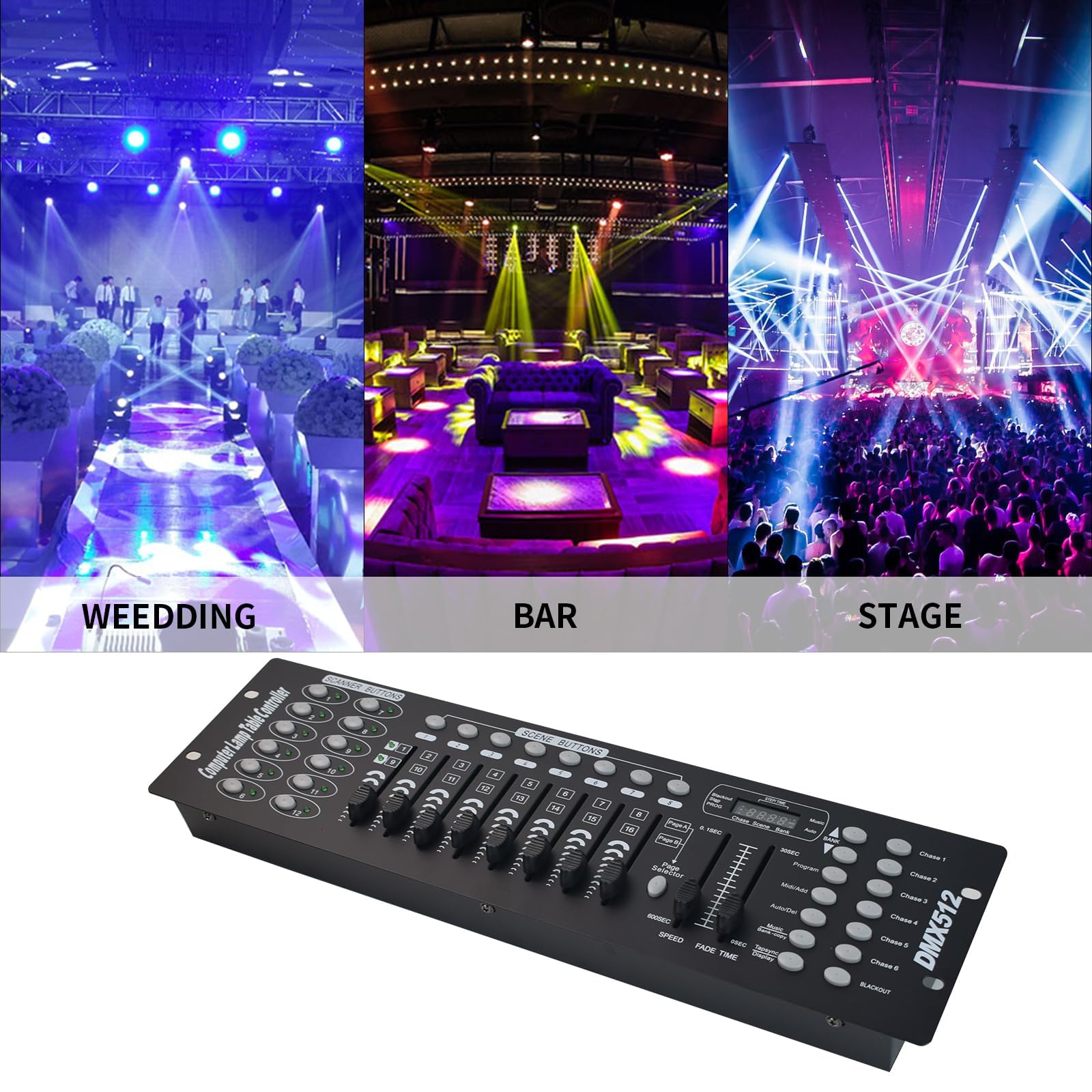 DMX192-Konsole, DMX-Lichtsteuerung, Steuerung der Beleuchtungsparameter/Realisierung der Szenenumschaltung/Steuerung mehrerer Geräte, verwendet für Hochzeit/Bühnenszene/Party/Konzert,DMX192