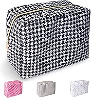 Vista 102 de izuzta Bolsa de maquillaje pequeña de nylon, linda bolsa preppy, bolsa con cremallera para cosméticos, Beige, Chico