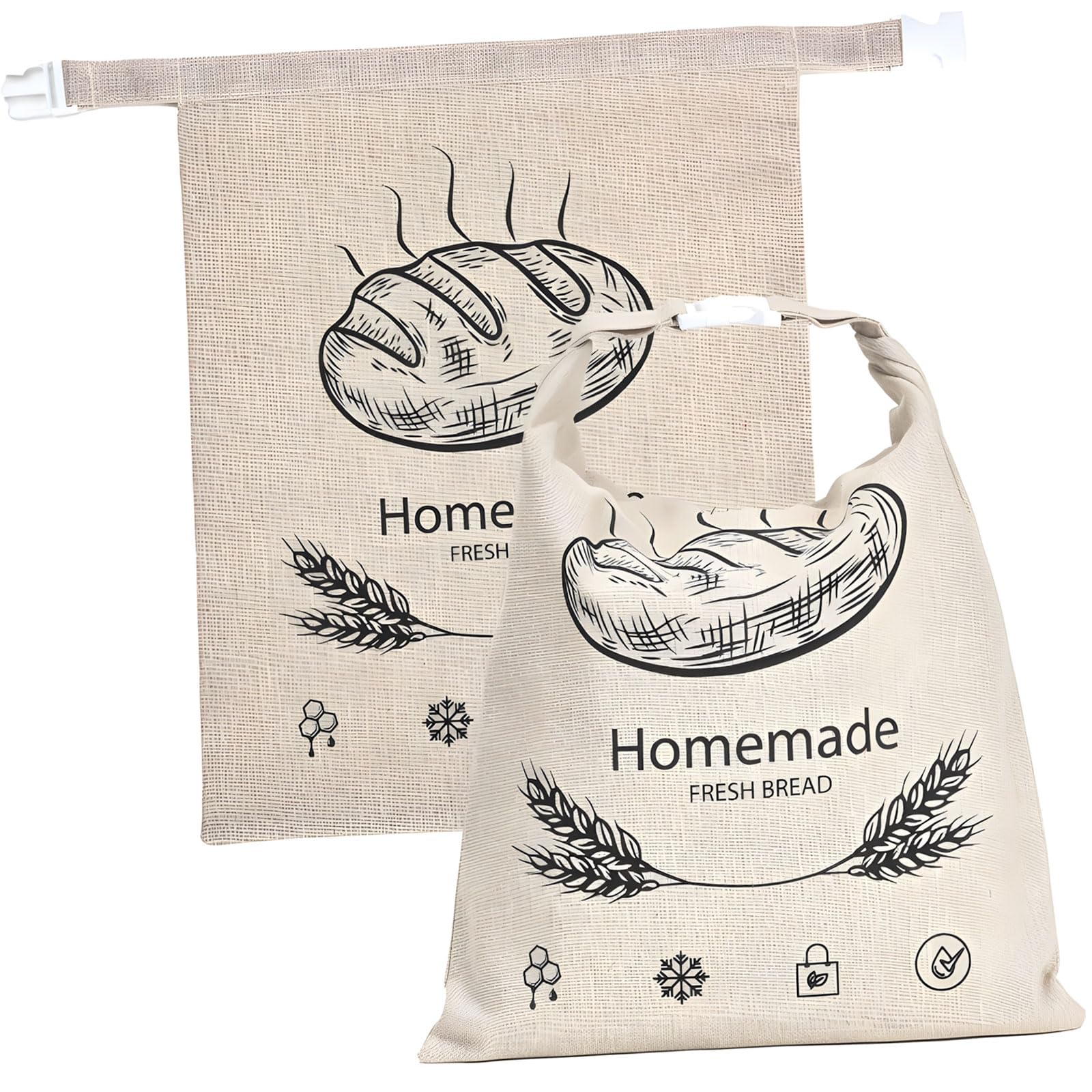 Kaeltsyn Large Capacity Beeswaxs Bread Bag for Preserving Freshing Breathable Cotton Linen Storage Solution Bag