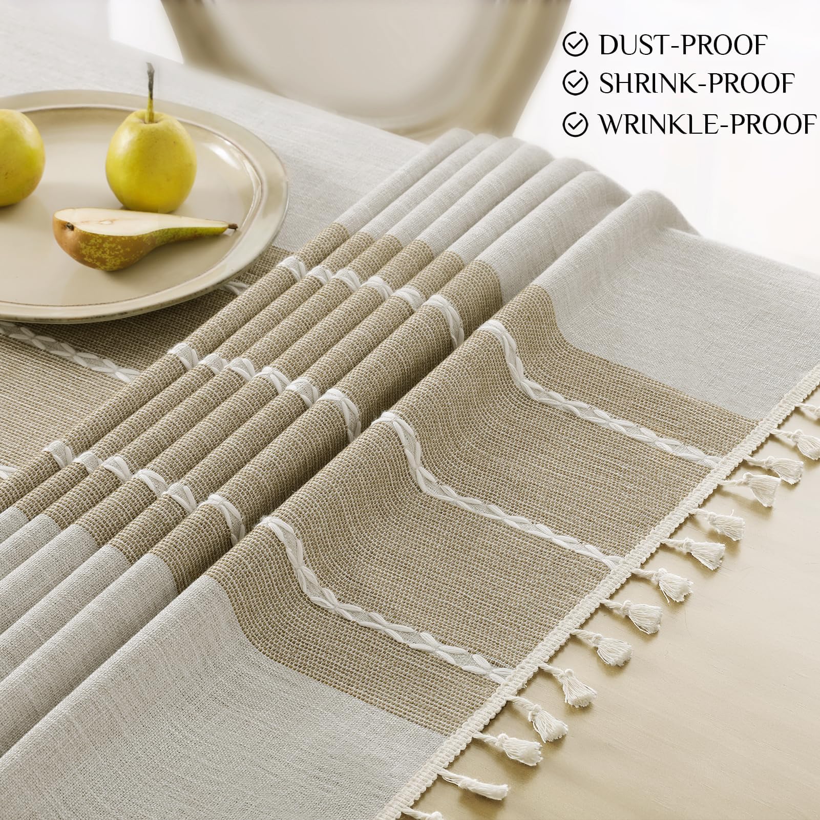 Softalker Linen Tablecloth - 55x70 Inch -7