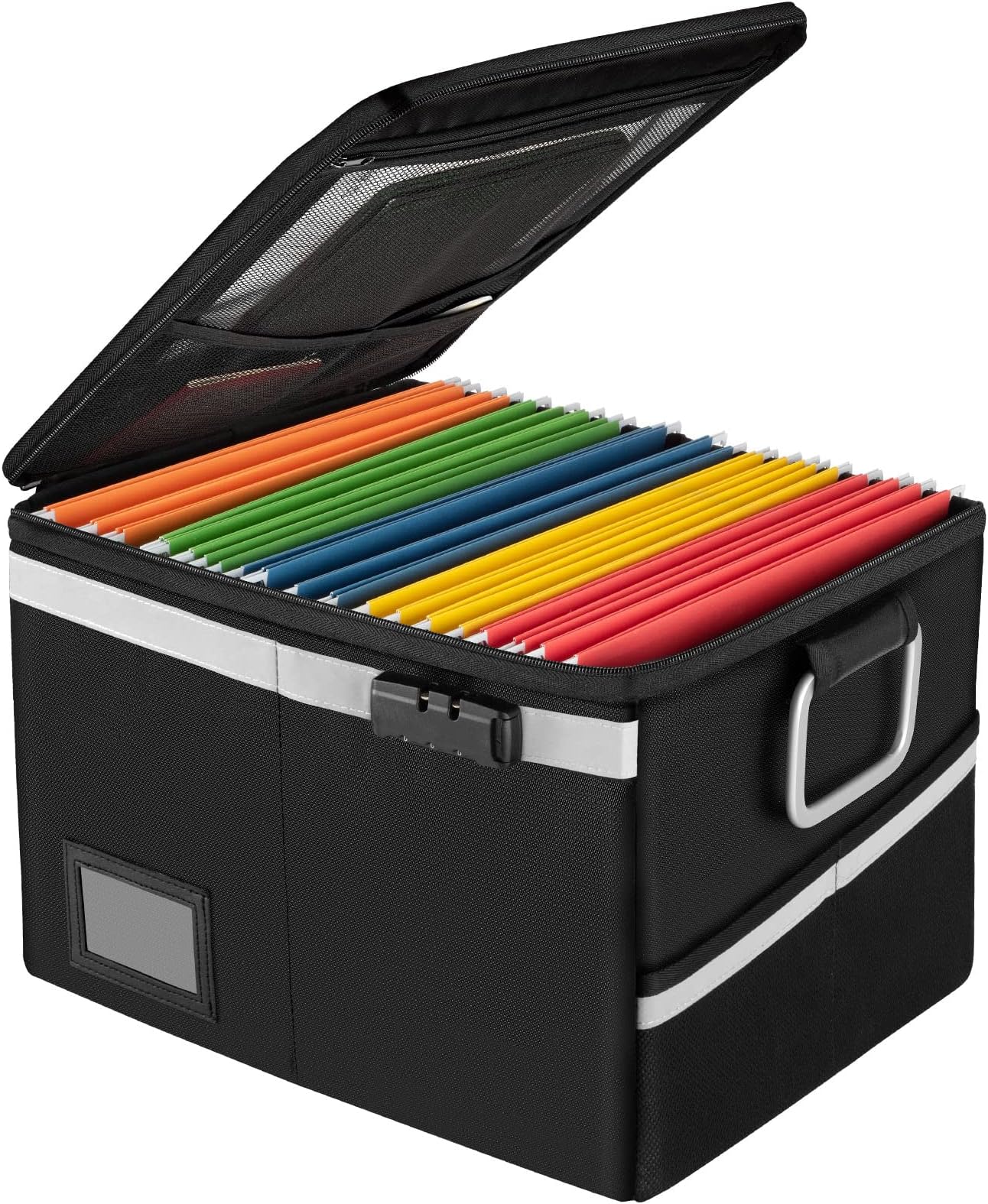 Fireproof Document Bag, File Organizer Bags with Lock, Multi-Layer Portable Filing Storage Home Office Travel Safe for Important File Passport Certificates Legal Documents