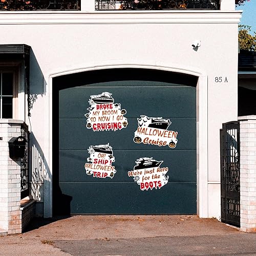 Miniatura 6 de 8 calcomanías magnéticas de Halloween con diseño de calabaza, fantasma, sombrero de bruja, murciélago, calavera para decoración de Halloween, puerta