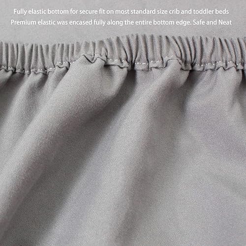 Miniatura 5 de CaSaJa Juego de 3 sábanas bajeras para cuna, extrasuaves, transpirables, de 9 pulgadas de profundidad, para cama estándar de niño de 28 x 52