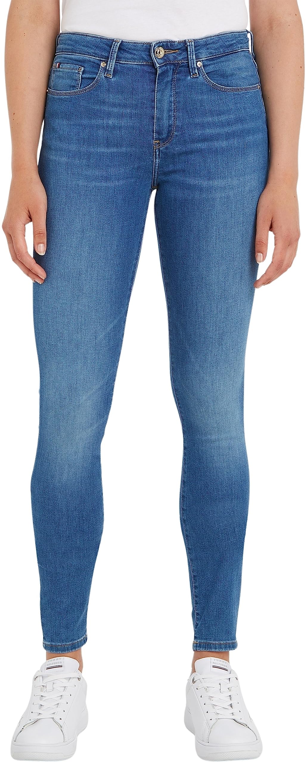 Tommy Hilfiger Women's Th Flex Como Skinny Rw a Izzy Ww0ww34297 Denim Pants, Denim (Izzy), 34W / 30L