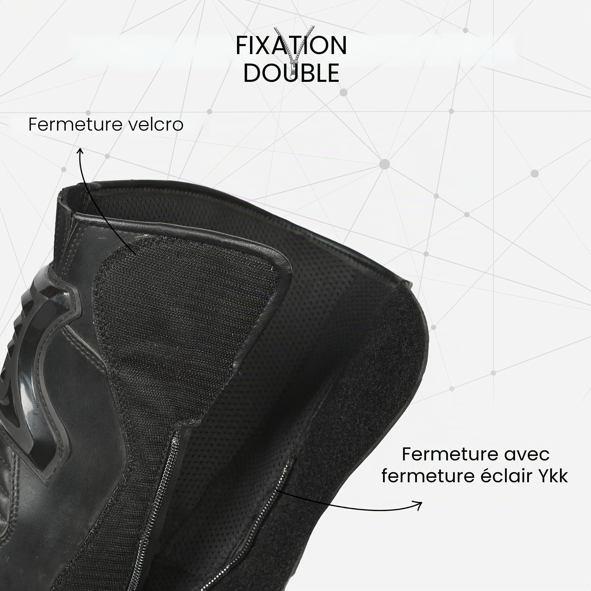 Générique Bottes de moto imperméables Storm en cuir véritable avec protection antidérapante pour la course et le sport, homologuées CE