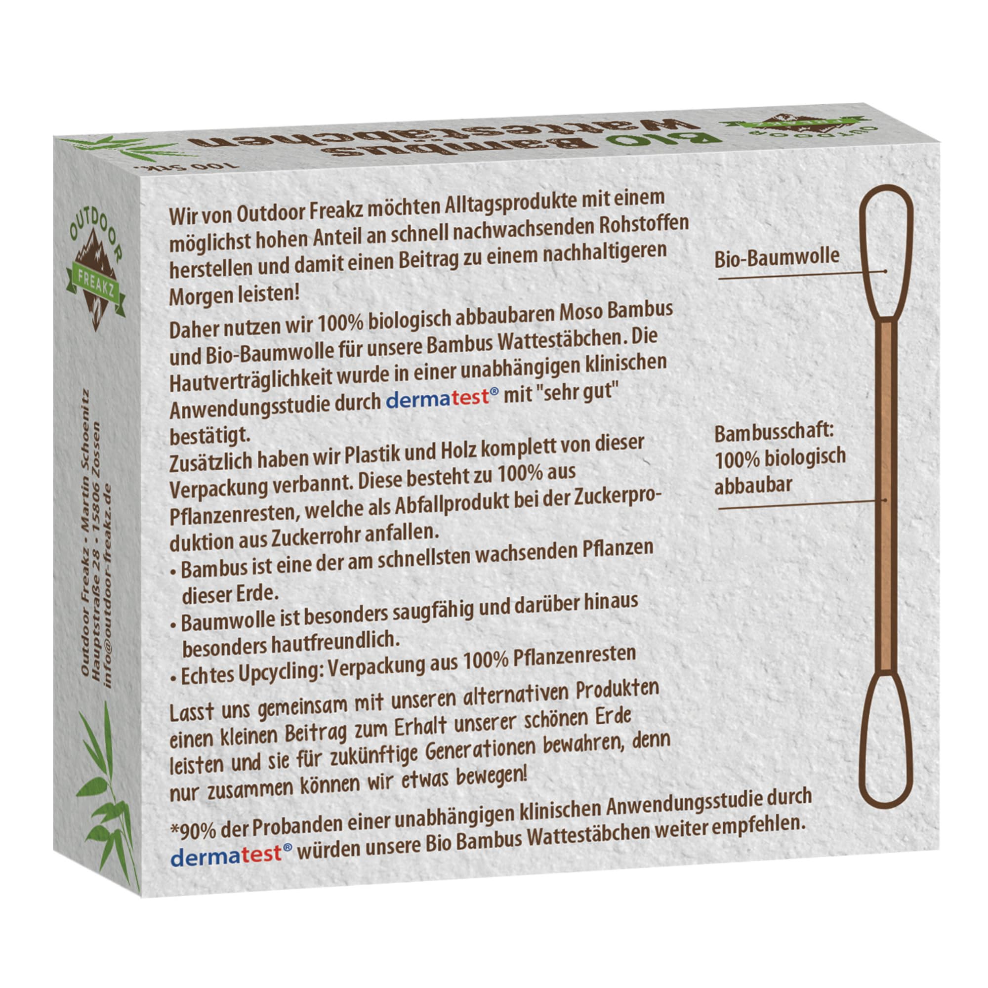 20.000 bastoncillos de algodón de bambú 100% biodegradables, 100 unidades por paquete (200 paquetes)