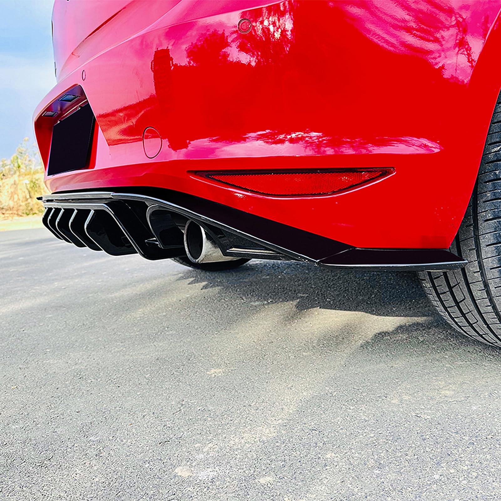 Diffusore per paraurti posteriore auto con copertura a labbro per Volkswagen Golf 7 MK7, kit carrozzeria nero lucido