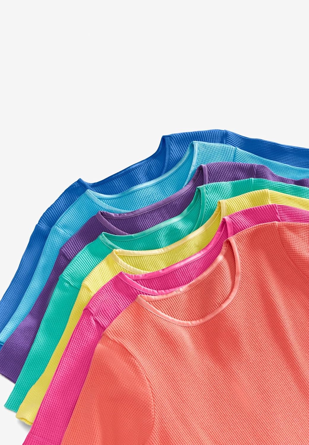 Woman Within Plus Size Waffle Thermal Satin Trim Tee