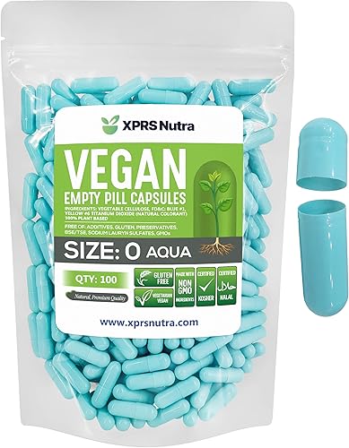 Miniatura 1 de XPRS Nutra Cápsulas vacías de tamaño 0 – 100 cápsulas veganas vacías – Pastillas vegetarianas – Relleno de cápsulas vegetales de bricolaje –
