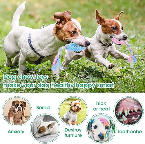 Miniatura 6 de Cobee Juguetes masticables de dentición para cachorros, 4 piezas de cuerdas interactivas de algodón para perros pequeños, juguetes de goma para