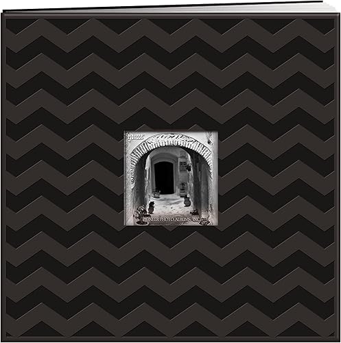 Pioneer Álbum con marco encuadernado en relieve de 12 x 12 pulgadas, negro
