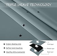 Vista 58 de NICETOWN Twinkle Stars Cortinas Opacas - Esencial para la Hora de la Siesta, Paneles de Cortinas para Tratamiento de Ventanas en Habitación