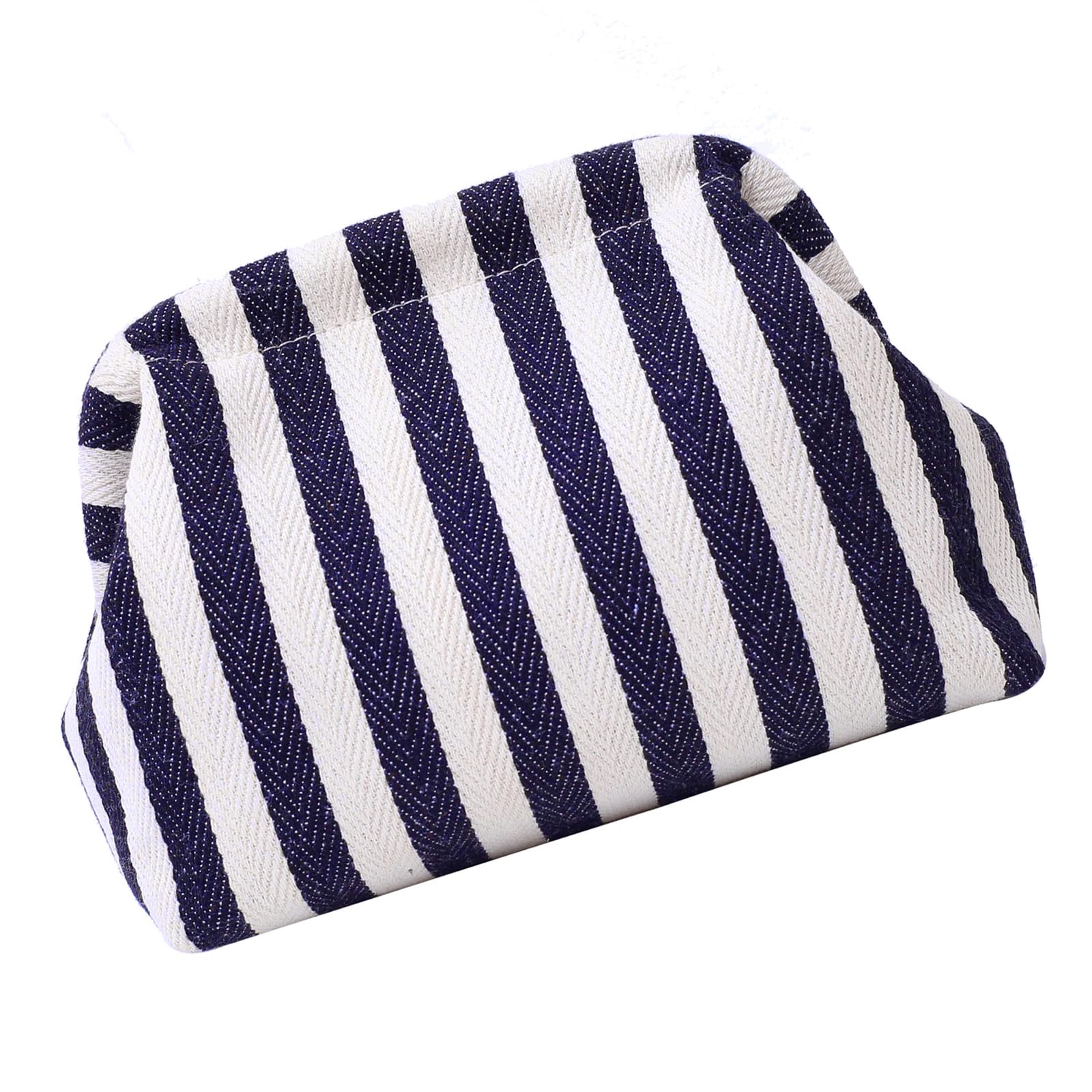 WWHJR Beach Woven Crochet Handbag for Women and Girls Knitted Dumpling Bags Contrast Colors Purse Evening Purse Striped contrast clutch Striped contrast clutch