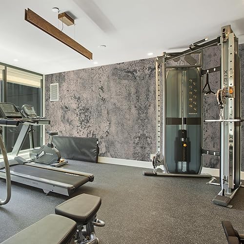 Miniatura 13 de WAPANE - Papel tapiz de hormigón gris oscuro 23.6in x 720in, papel de contacto de cemento negro 3D, textura mate texturizada, papel pintado de Negro