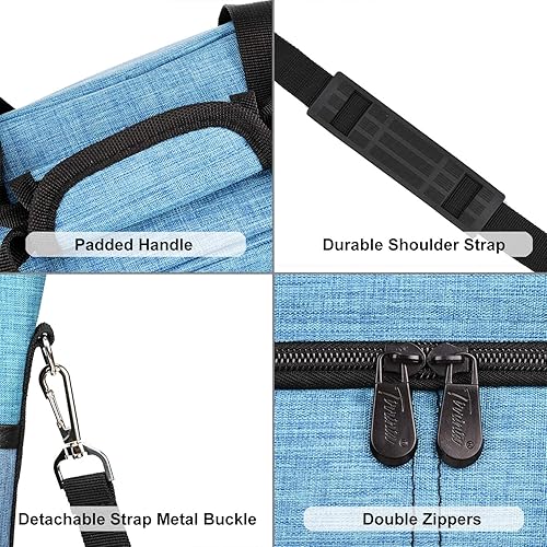 Miniatura 5 de Tirrinia Transportador de regalo de vino aislado  3 botellas de viaje acolchada bolsa de viaje para vino con asa y correa ajustable para el hombro,