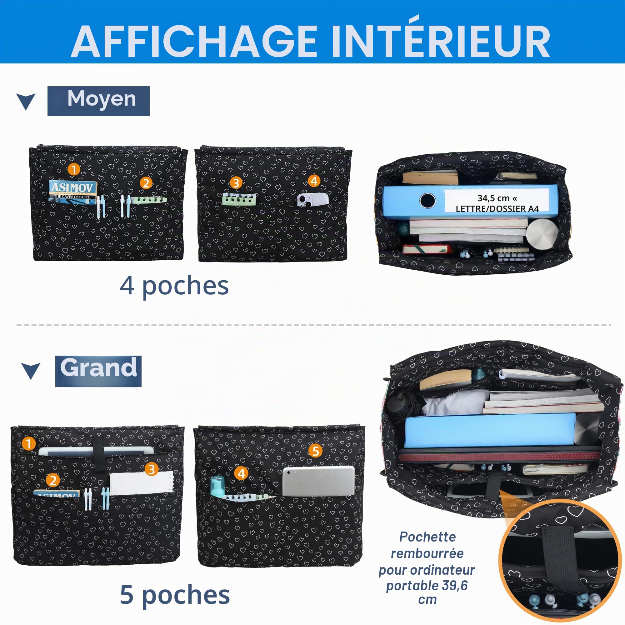 ABAMERICA Nurse Bags for Work Nursing Bag Multiple Pockets Waterproof Organizing Zip Top Clinical Bag for Nursing Students Home Health