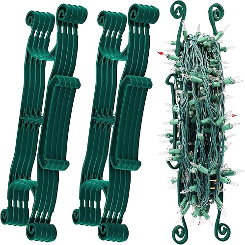 Paquete de 8 soportes de almacenamiento de luz de Navidad, almacenamiento de luz multiusos para festividades, cuerda de luz, organizador de luz de