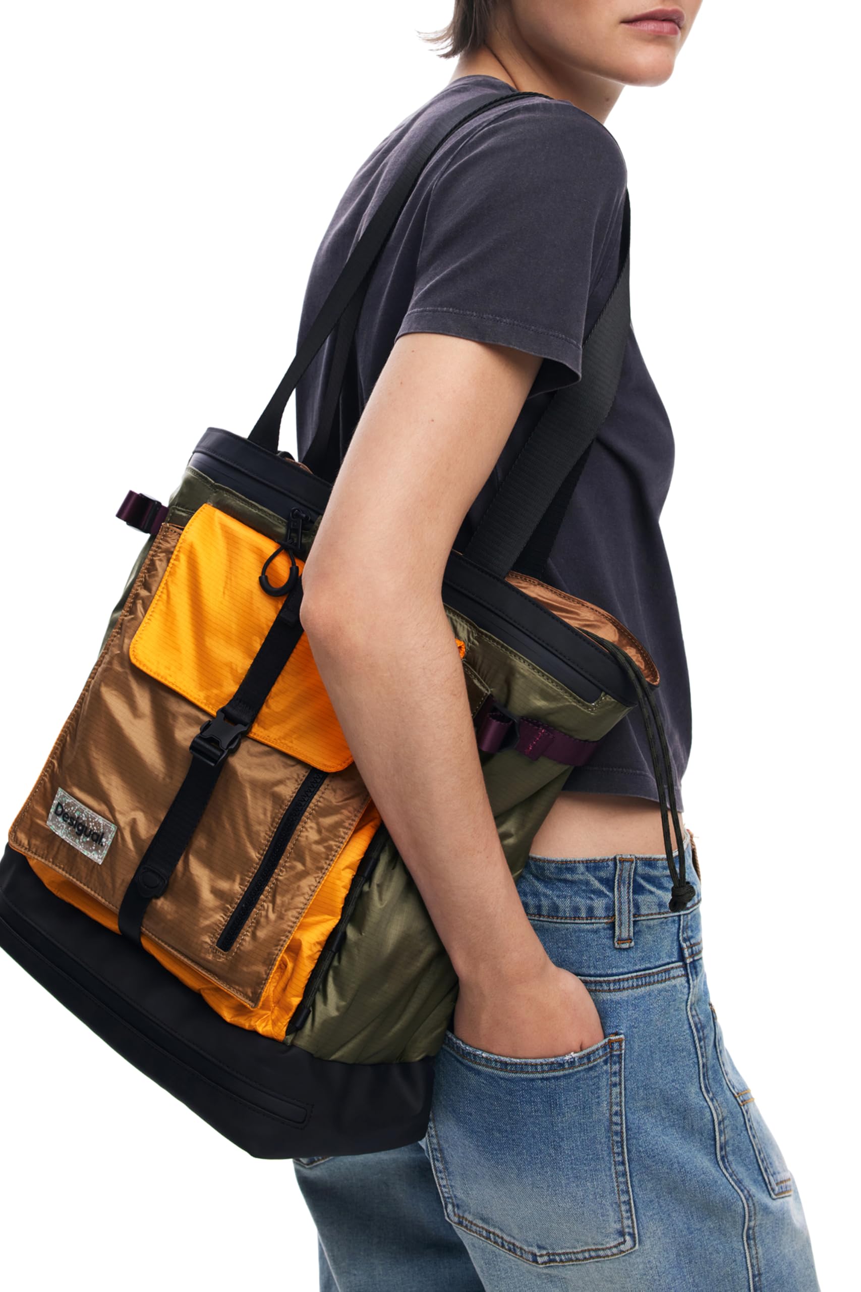 Desigual mochila de ocio Auraventure Explorer Big Backpack Khaki multicolor