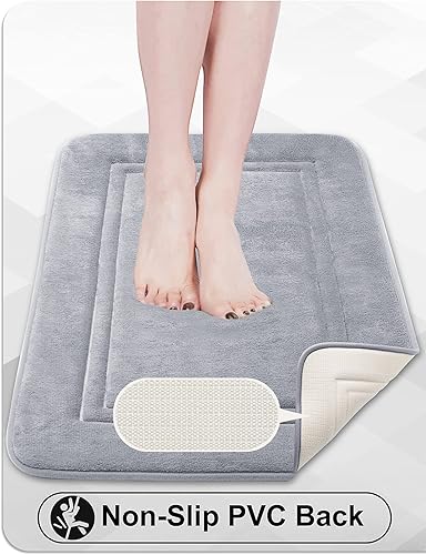 Miniatura 4 de Homlab Alfombra de baño de espuma viscoelástica, suave, antideslizante, súper absorbente de agua, de secado rápido, lavable a máquina, alfombra