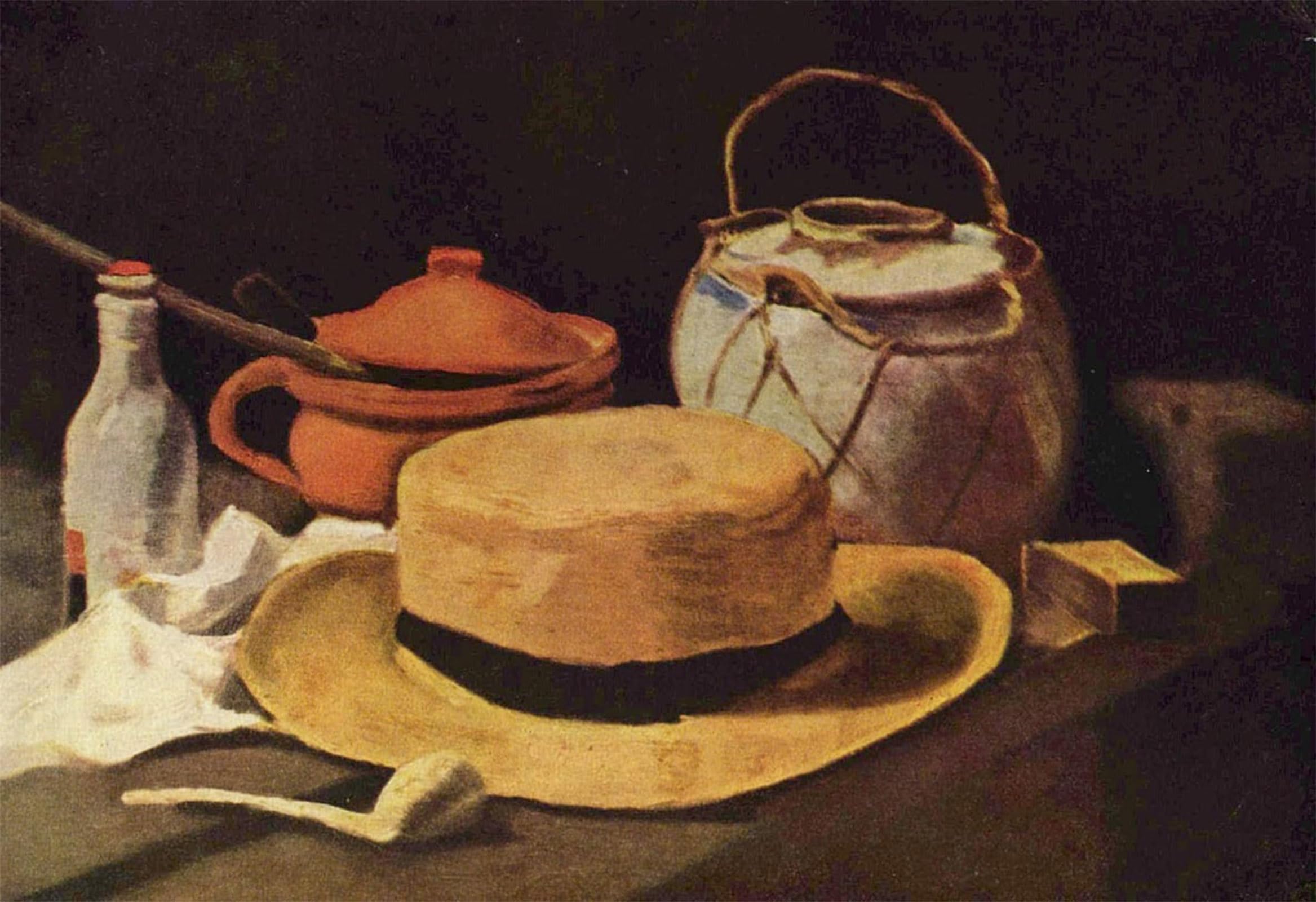 ARTXLXXBN Famous Prints Artwork Pictures Poster Painting Art Still Life with Straw Hat and Pipe Artwork Landscape Pictures for Home Decor 60x90cm