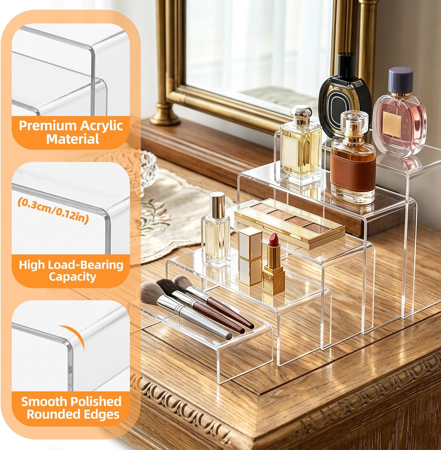 Acrylic Display Stands,Tier Step Acrylic Perfume Organizer，Cake Stands（10） image 2