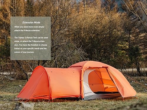Miniatura 7 de Triphyr - Tienda de campaña para mochileros con extensión F-Nexus para 2 personas, refugio de extensión acoplable, tienda ligera para 2 personas