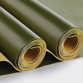Faux Leather 2 Yards 58" x 72", 0.6 mm Thick Upholstery Leather PU Fabric Synthetic Leather Material Vinyl Leather Sheets for Upholstery Crafts, DIY Sewing Green_Smooth Surface_Light Weight Fabric