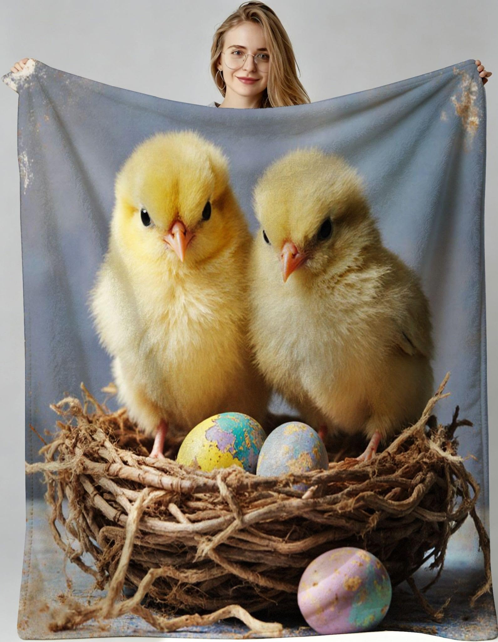 Couverture polaire poussin 3D pour réchauffer les soirées cinéma en famille