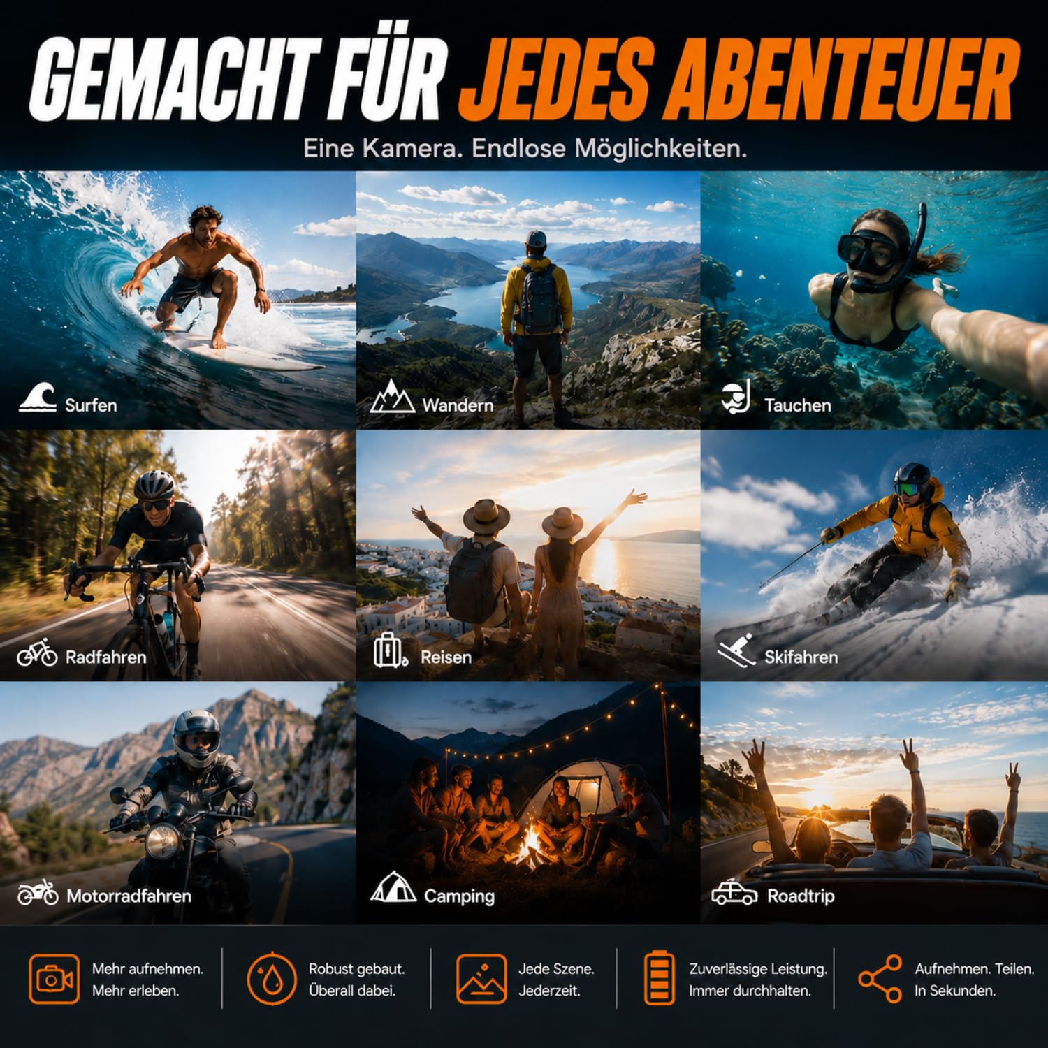 Maxmango D50 8K 90MP Unterwasserkamera, 33FT wasserdichte Digitalkamera,2.8'' Dual-Screen Selfie,Staubdichte, Stoßfeste Digitalkamera mit 2500mAh Batterie & 16GB Karte