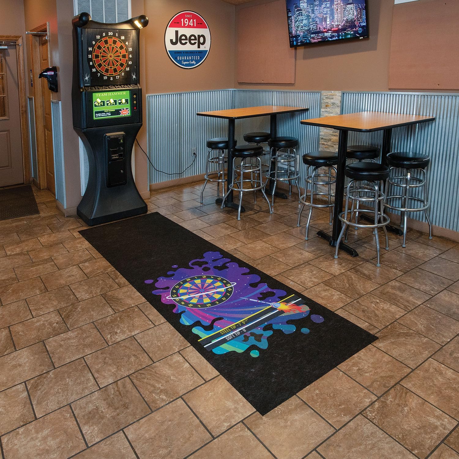 Pig Home Solutions Color Burst Design Self-Sticking Dart Mat