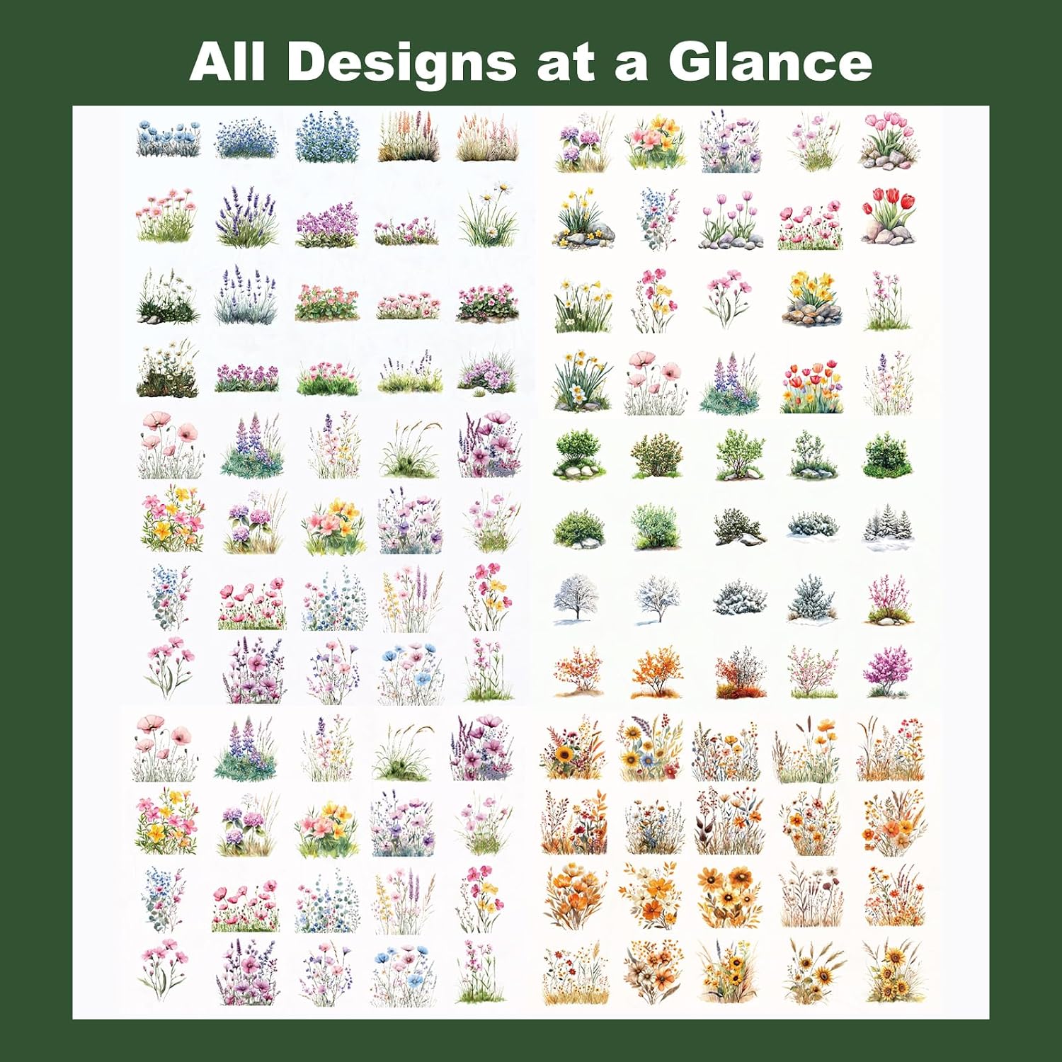 240PCS Floral PET Stickers – Die-Cut Botanical Landscape Stickers for Scrapbooking Journaling DIY Crafts, Waterproof Aesthetic Nature Decor image 5