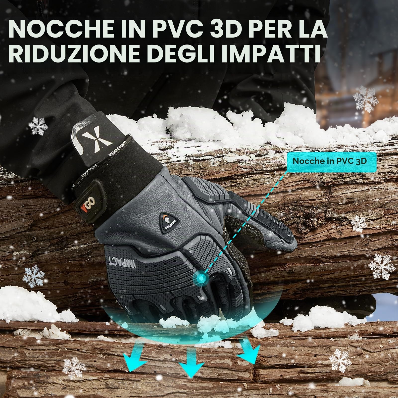 Vgo... Guanti Lavoro Invernali Impermeabili Antifreddo -20 ℃, Guanti Antivibrazione Uomo Termici Thinsulate 3m per Edilizie Costruzione Lavori Pesanti