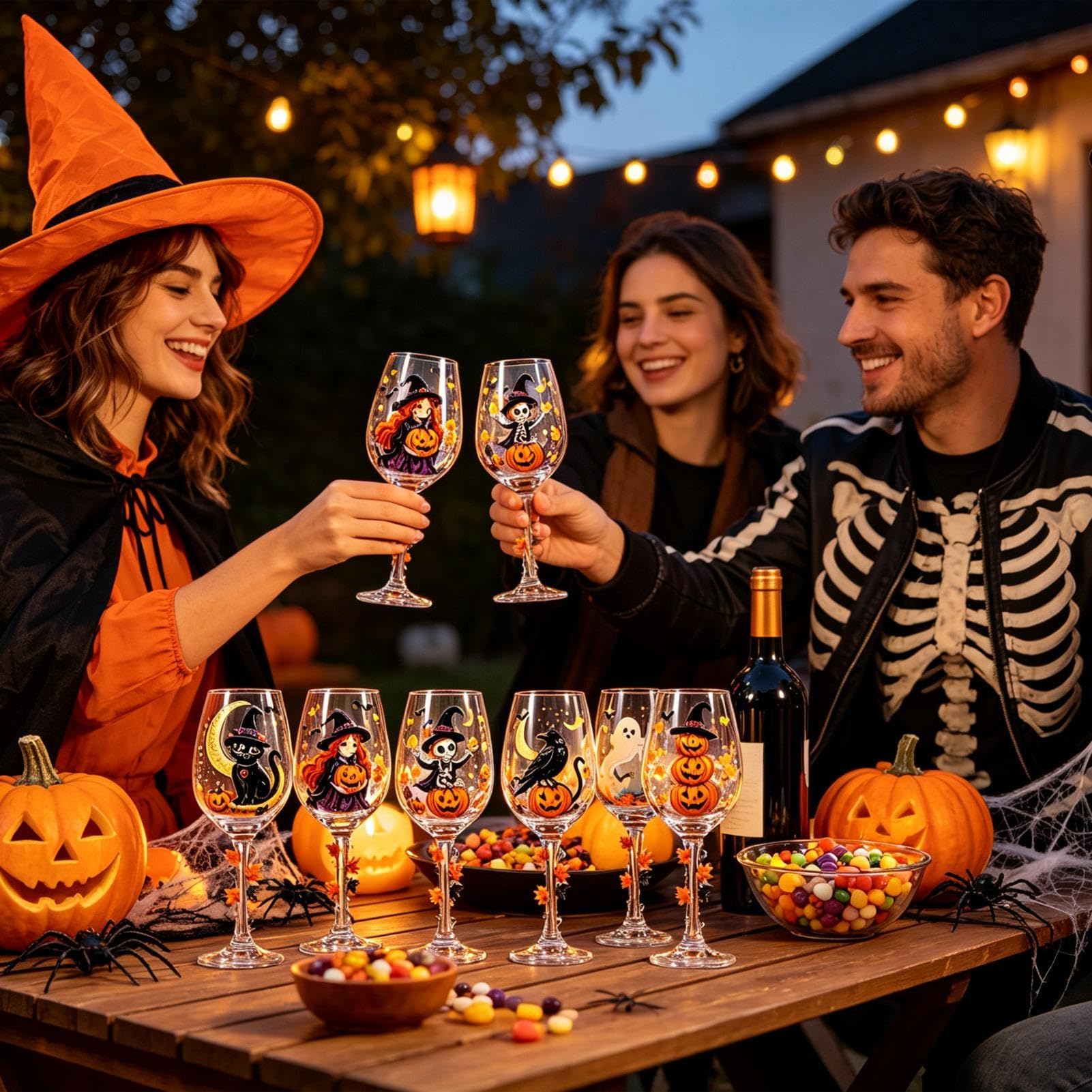 Halloween Weingläser mit Halloween Party-Getränkegläser mit langem