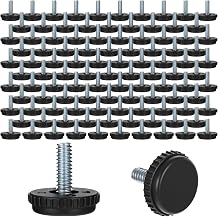 100 Pcs 1/4-20 Stainless Steel Adjustable Furniture Levelers Screw in Threaded Leveling Feet for Furniture Glide Leveling for Table Chair Cabinet Legs