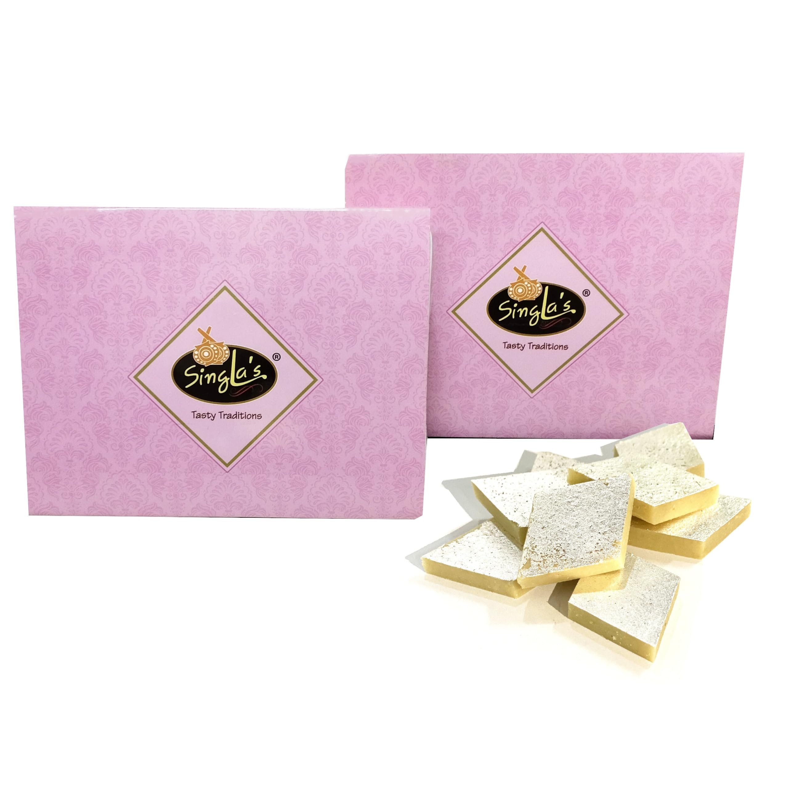 Singla Sweets Kaju Burfi 500g Combo Pack of 2 (500g Each pkt) 1kg