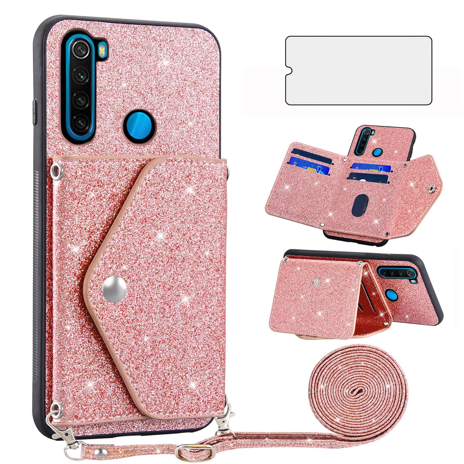 Coque Redmi Note 8 avec support vidéo et étui portefeuille complet Asuwish - 8