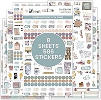 Vista 10 de bloom daily planners Paquete de calcomanías para planificador de profesores, calcomanías de planificación temática escolar para profesores
