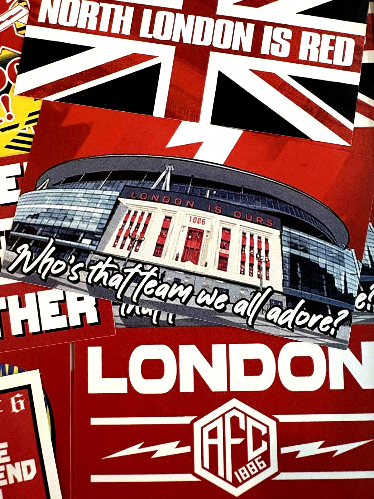 100 pegatinas del Arsenal inspiradas en los artilleros de la AFC Ultras Potters, banderas, banderas, banderas