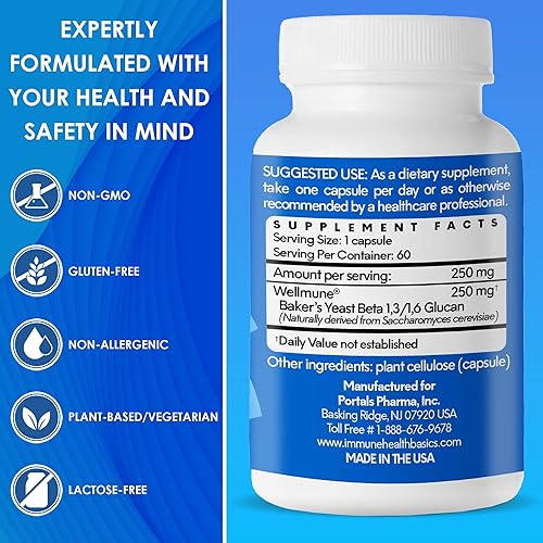 Miniatura 6 de Immune Health Basics Inmunidad ultra fuerte  Apoyo inmunológico clínicamente probado  Wellmune beta glucano altamente purificado  Sin gluten,