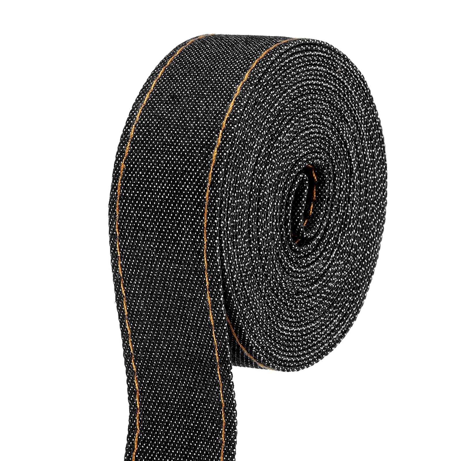 PATIKIL 1" Denim Ribbon, Total 3.3 Yard Layering Jean Fabric Craft Pure Color Strip for Bow DIY Making Hair Clip Garment Sewing Decorations, Black