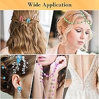 Vista 5 de 980 cuentas de vidrio para hacer joyas, cuentas de cristal de 0.236 pulgadas con cuentas de piedra con cuentas de piedra de 28 colores, kit