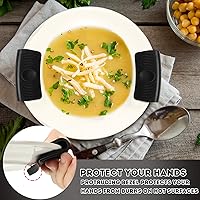 Vista 5 de Patelai 4 fundas de silicona para mango de sartén caliente, antideslizantes, resistentes al calor, para sartenes de hierro fundido, sartenes y Negro