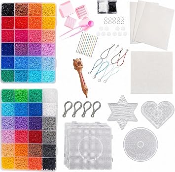 Coniuty Fuse Beads Kit 48000 Pcs 48 Colors 2.6mm Pixel Beads Craft Set